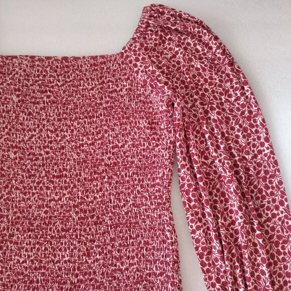 Boden Smocked Top Fruit Print Cottagecore Peasant Garden Girl Milkmaid Size 6 - Picture 5 of 8